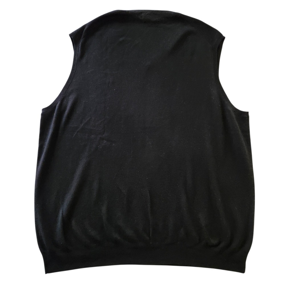 Polo Ralph Lauren Mens 3XL Tall Black V Neck Pima Cotton Sweater Vest Pony Logo - Picture 2 of 4